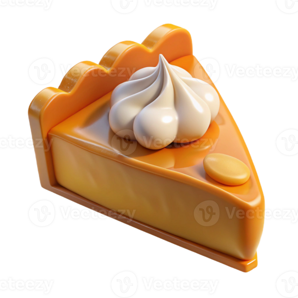 dramatic contemporary Pumpkin Pie Slice with Whipped Cream Cutout authentic png