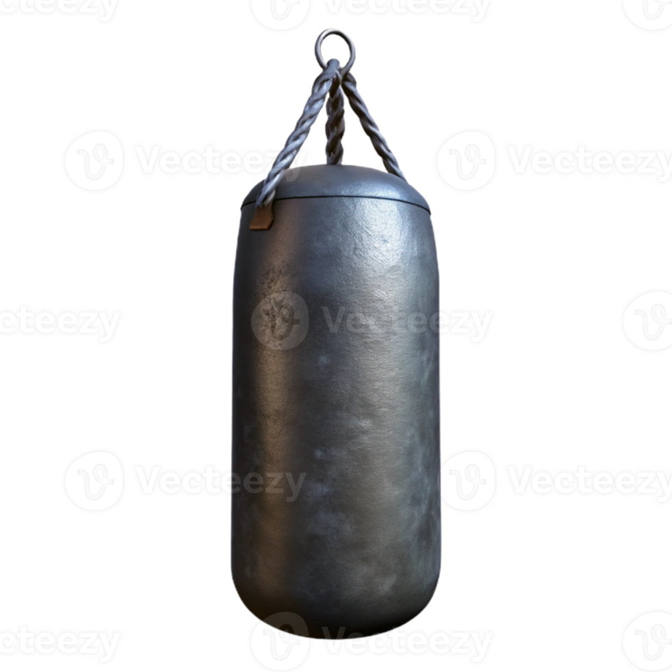 magnificent vintage Punching Bag Hanging Black Isolated Transparent Background premium png