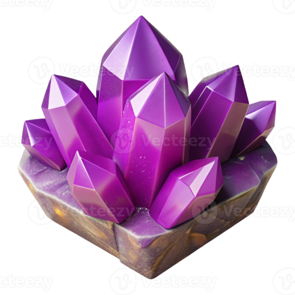 impressive rustic Purple Amethyst Crystal Mineral Specimen Cutout genuine png