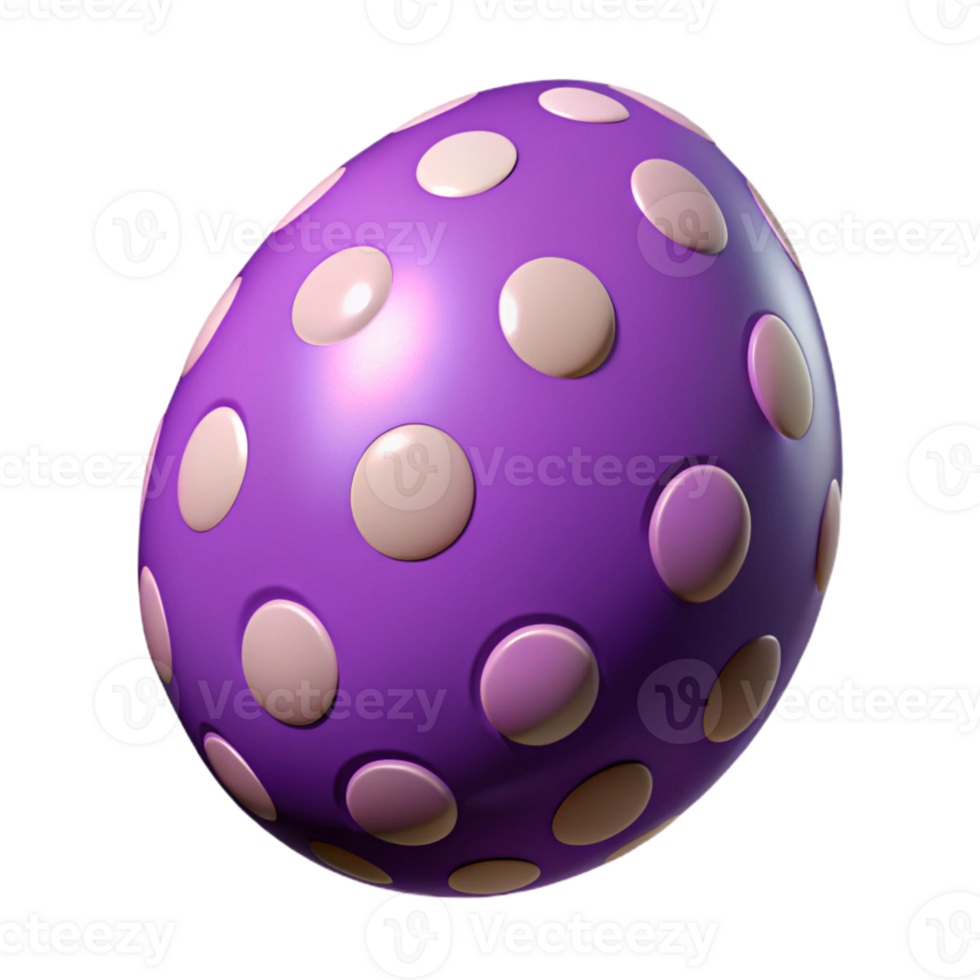 extraordinary modern Purple Easter Egg with Polka Dots Cutout Transparent Background genuine png