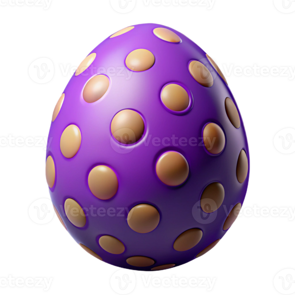 vibrant classic Purple Easter Egg with Polka Dots Cutout Transparent Background exclusive png