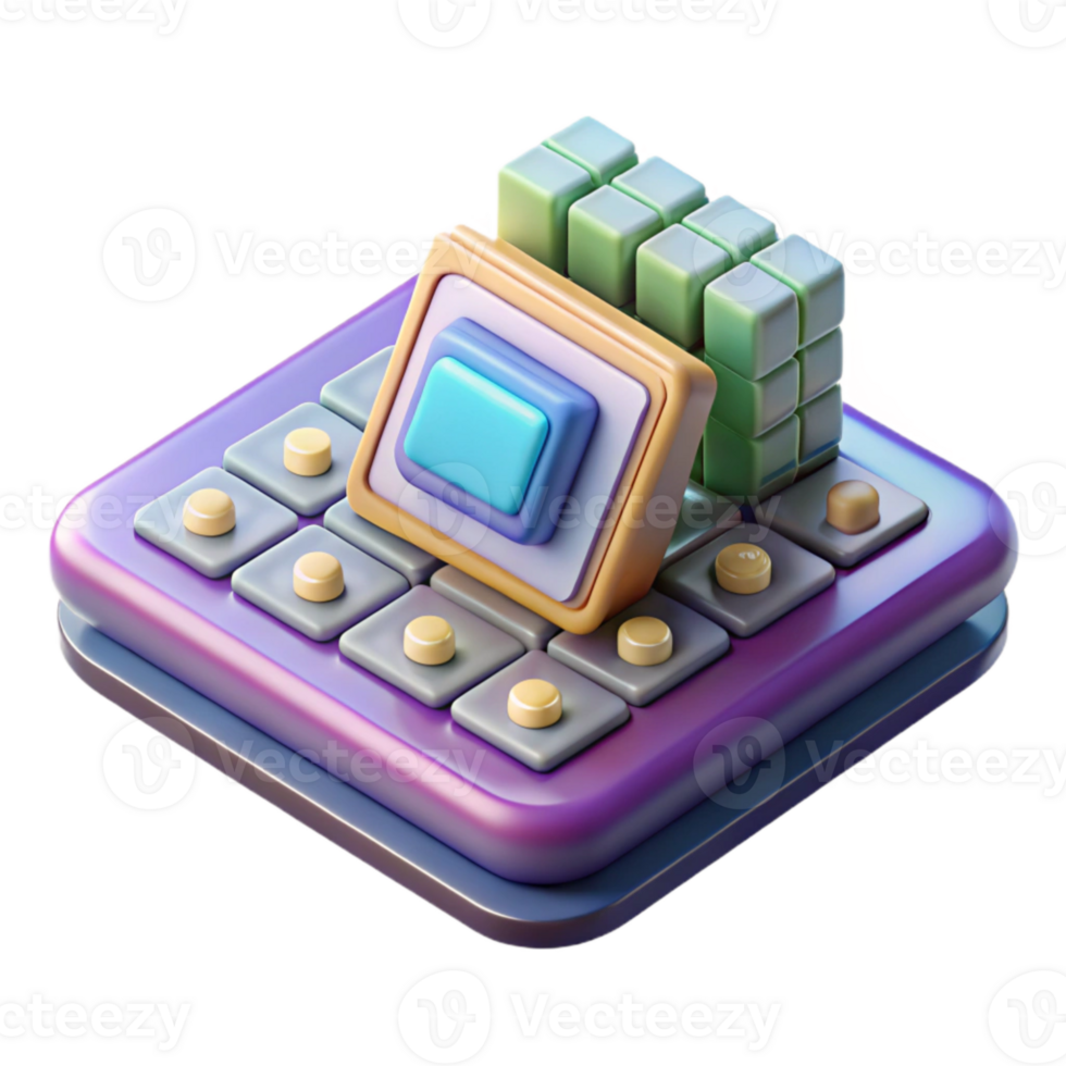 magnificent artistic Quantum Computer Performing Calculations Transparent Background png