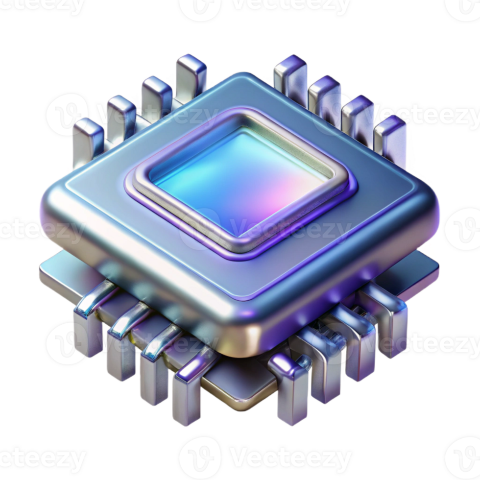 elegant traditional Quantum Computer Processor Close Up Transparent png