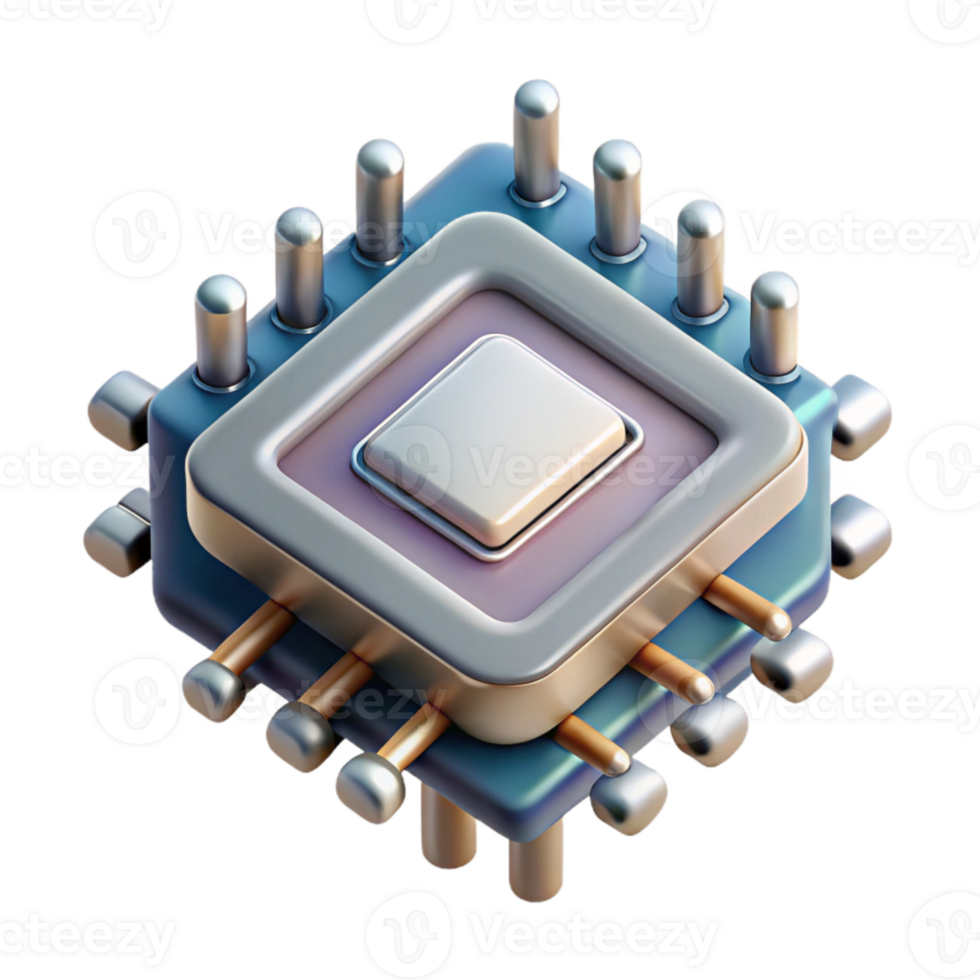 dramatic creative Quantum Computing Processor Array Isolated Cutout high quality png