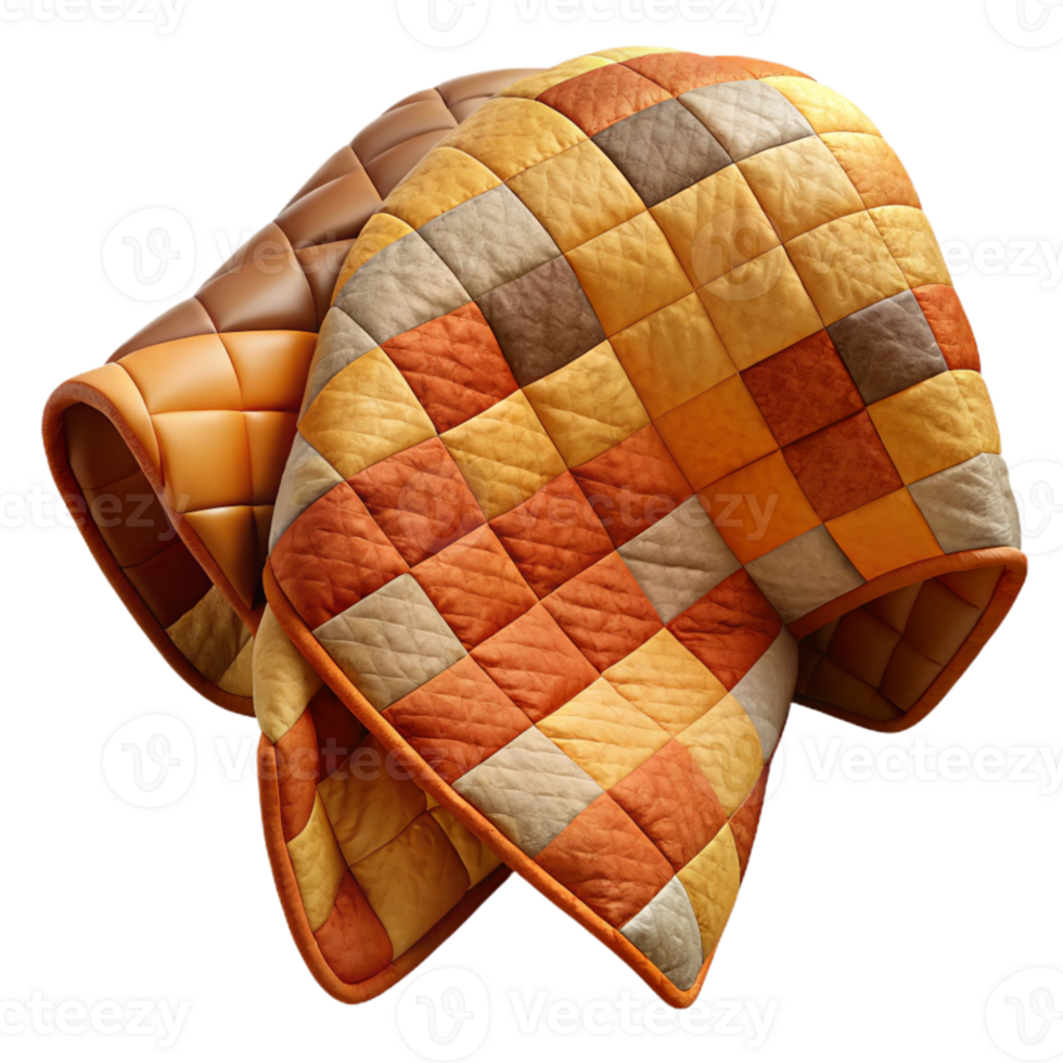 extraordinary artistic Quilted Patchwork Blanket Warm Colors Transparent professional png