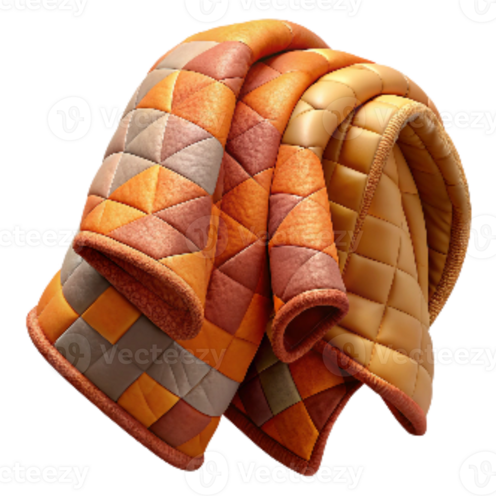 serene rustic Quilted Throw Blanket with Warm Colors Cutout original png