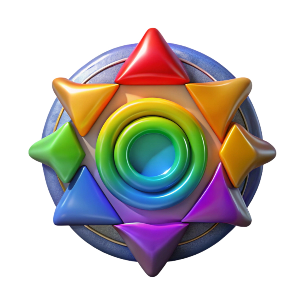 serene creative Rainbow Colored Chakra Symbols Cutout Element original png