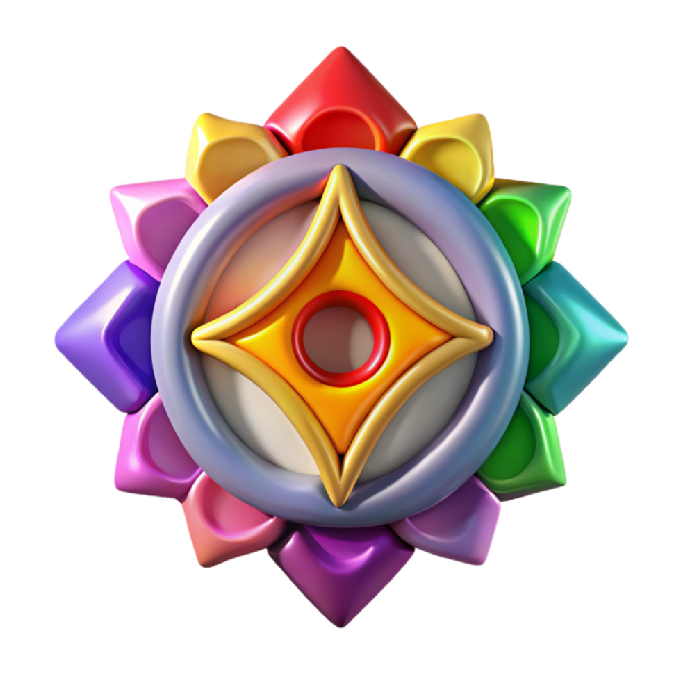 stunning creative Rainbow Colored Chakra Symbols Cutout Element high quality png
