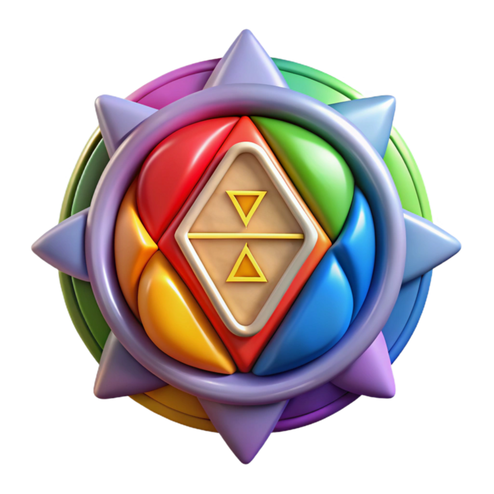 stunning classic Rainbow Colored Chakra Symbols Cutout Element authentic png