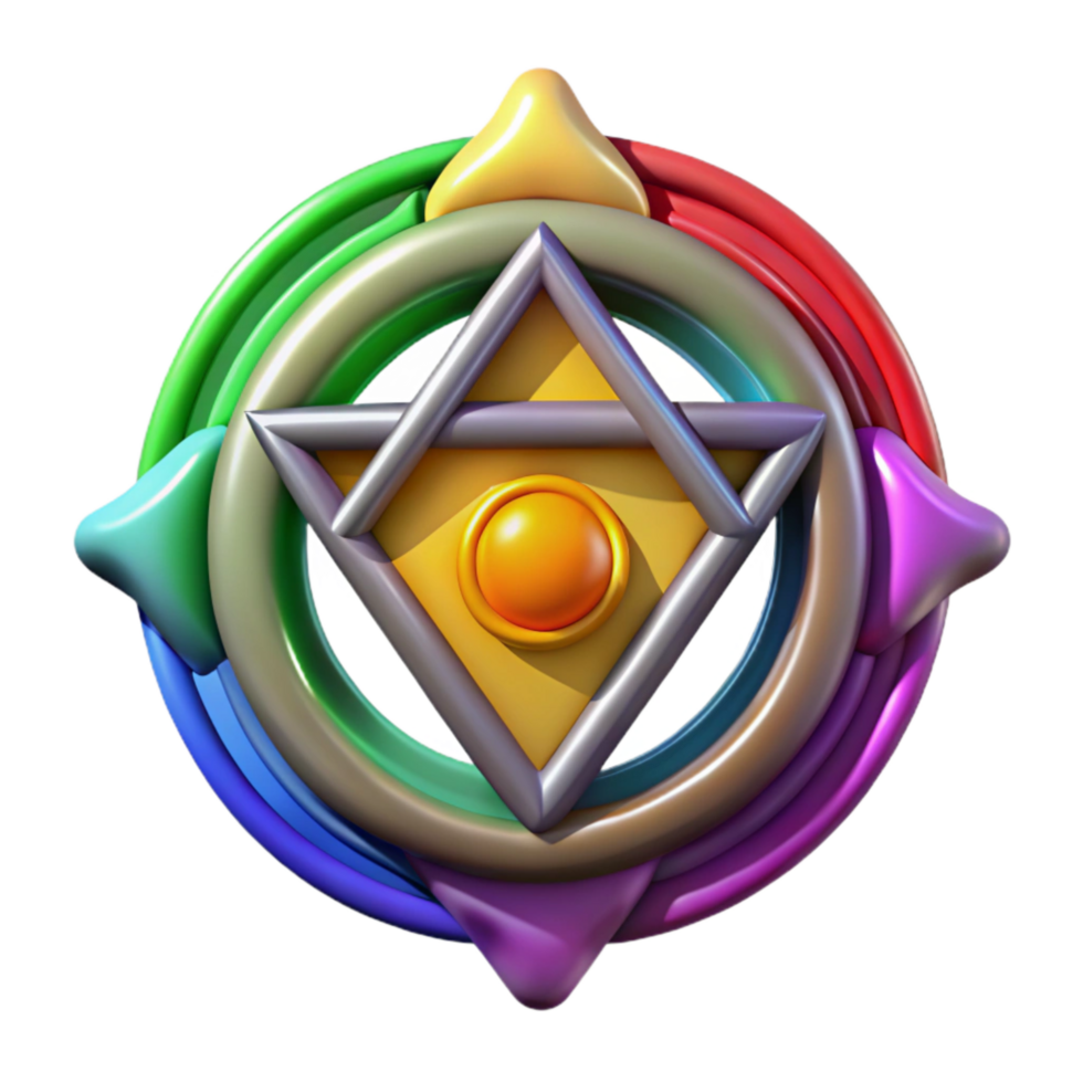 extraordinary contemporary Rainbow Colored Chakra Symbols Cutout Element exclusive png