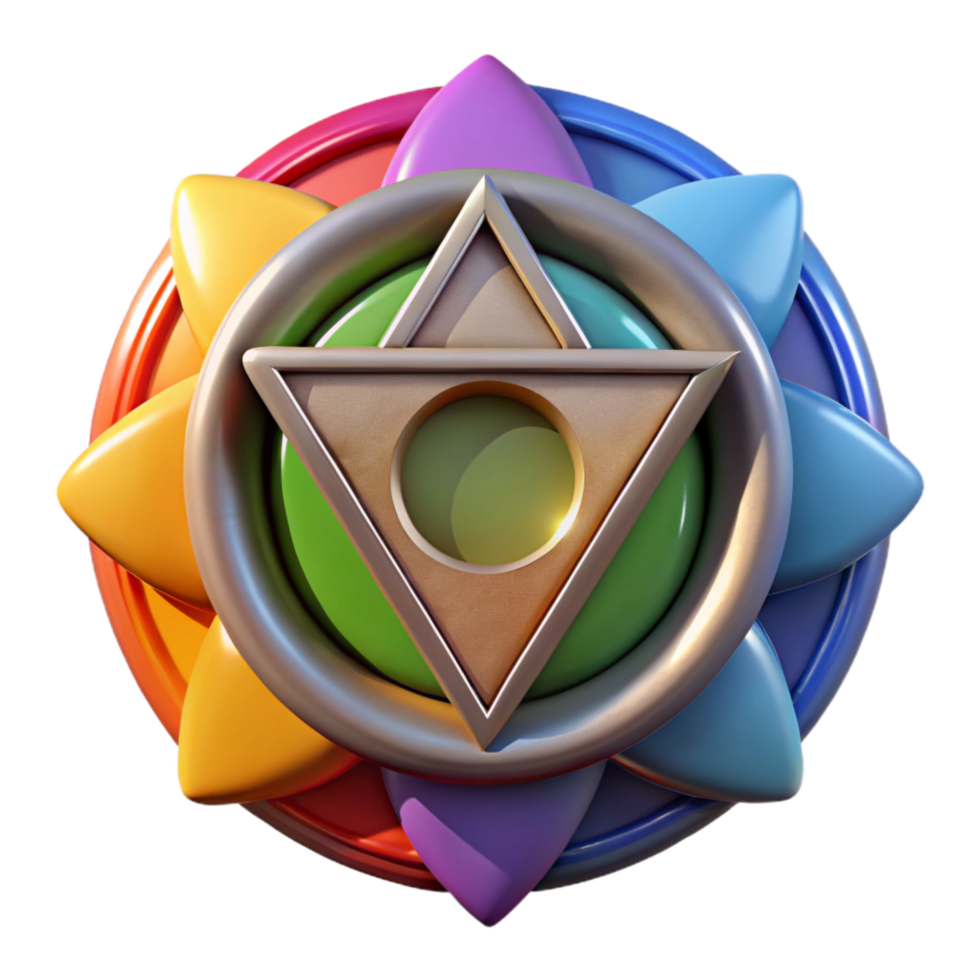 magnificent minimalist Rainbow Colored Chakra Symbols Cutout Element professional png