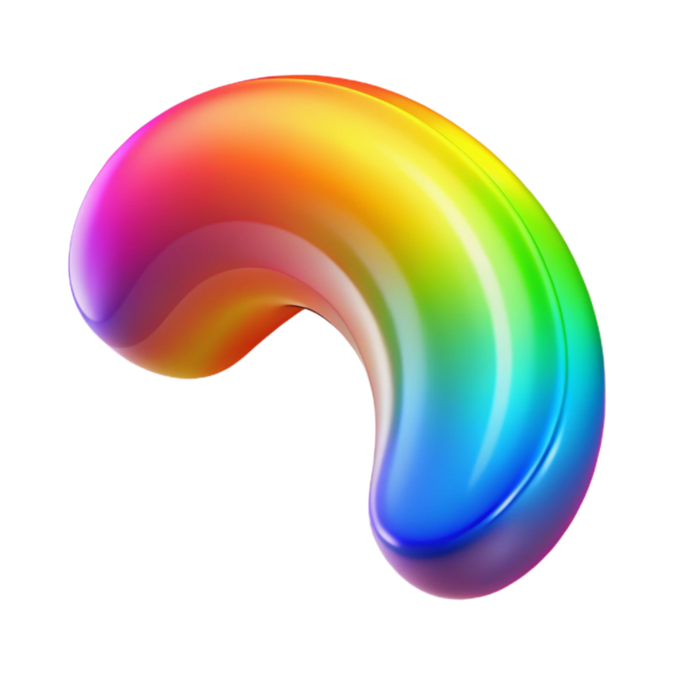 wonderful traditional Rainbow Gradient Abstract Shape Transparent Background Isolated detailed png