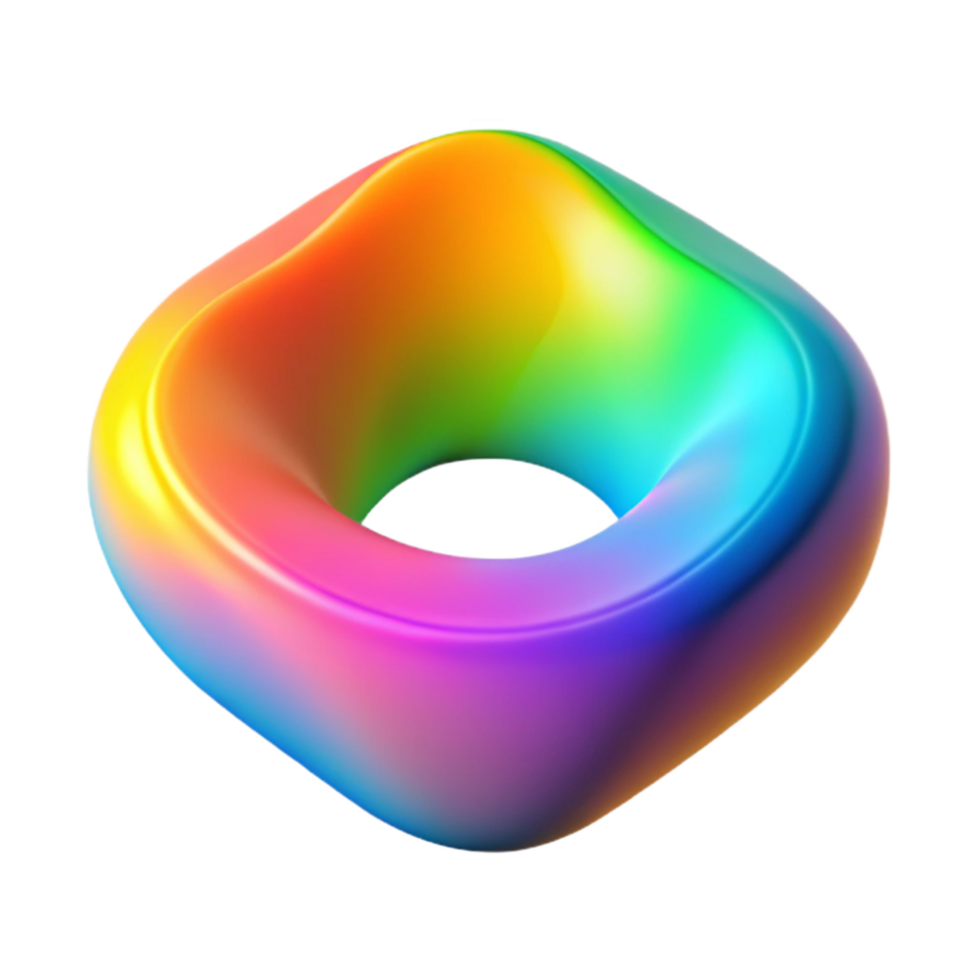 elegant abstract Rainbow Gradient Abstract Shape Transparent Background Isolated authentic png
