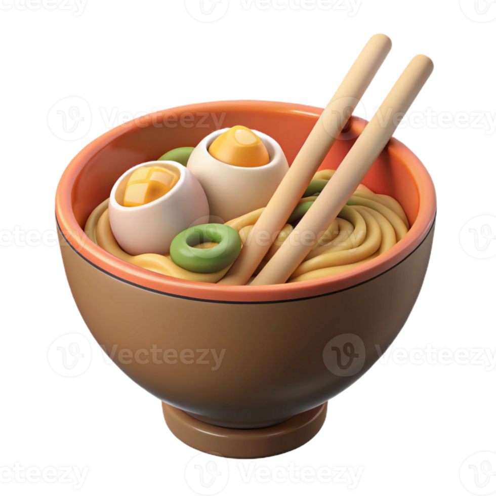 magnificent minimalist Ramen Bowl with Chopsticks Cutout exclusive png