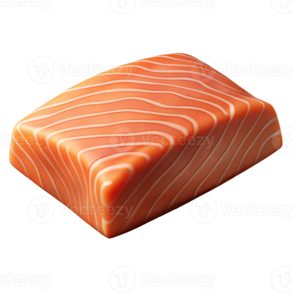 beautiful classic Raw Salmon Fillet Isolated on Transparent Background authentic png