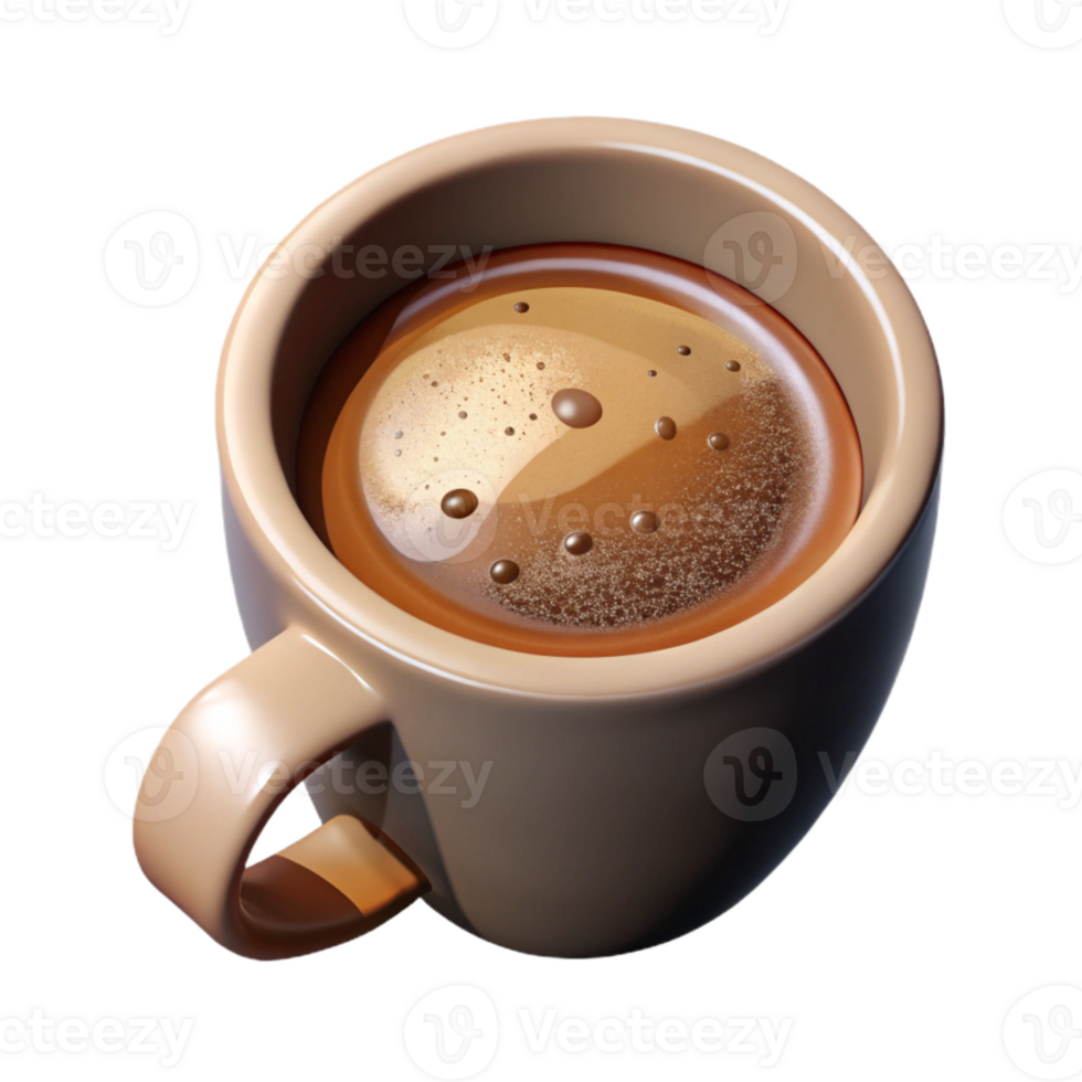 dramatic traditional Realistic Coffee Cup Top View Isolated authentic png