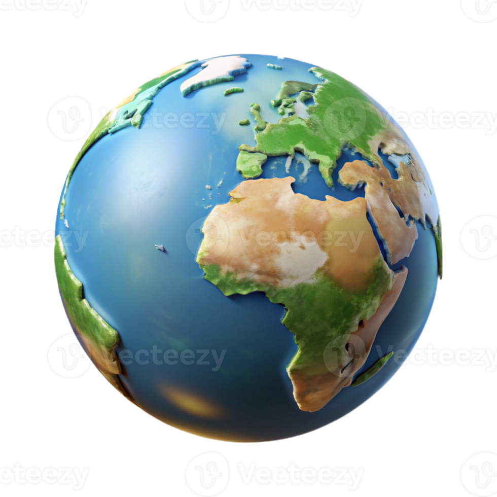 wonderful abstract Realistic Earth Globe Rotating View Transparent Background png