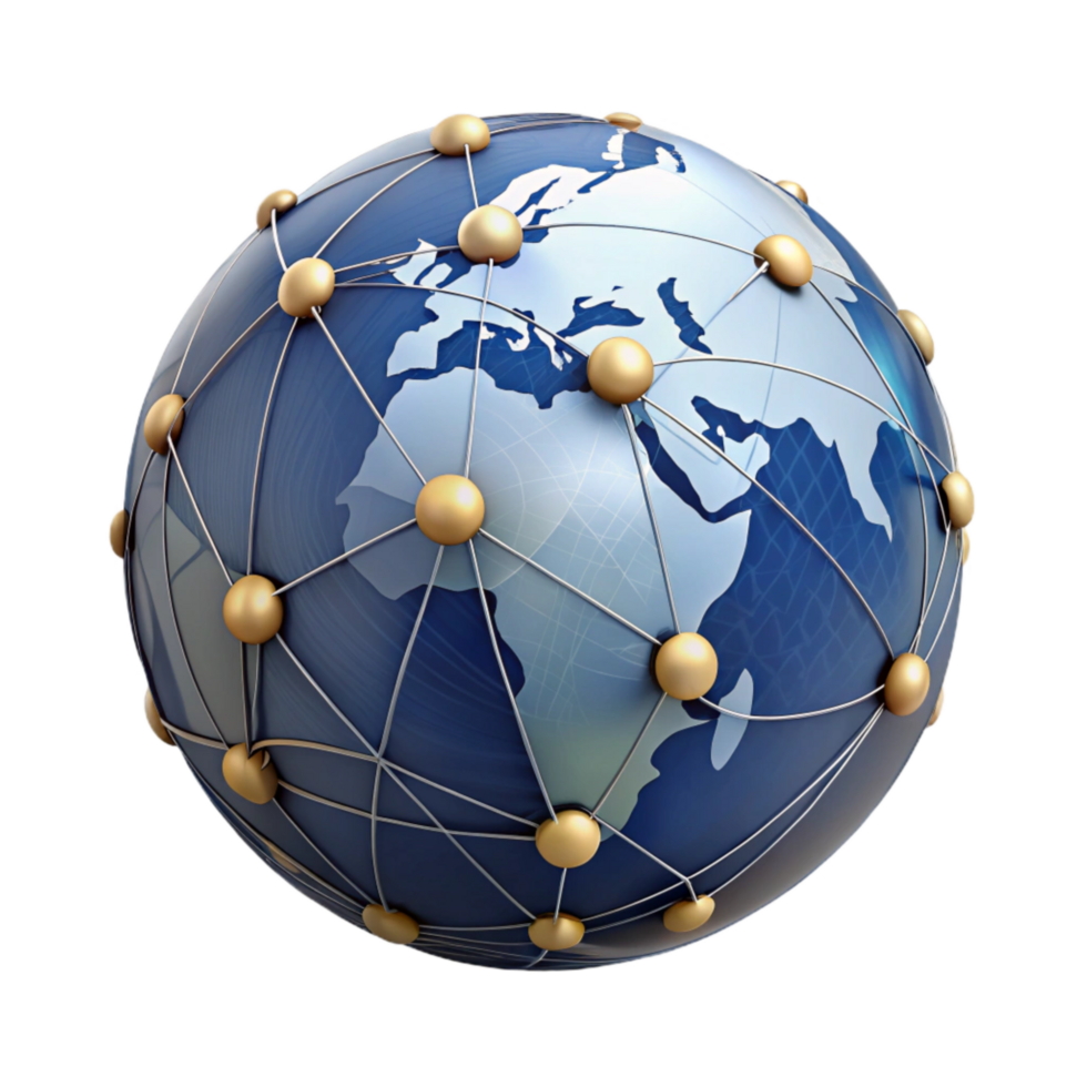 extraordinary rustic Realistic Globe with Network Connections Transparent original png