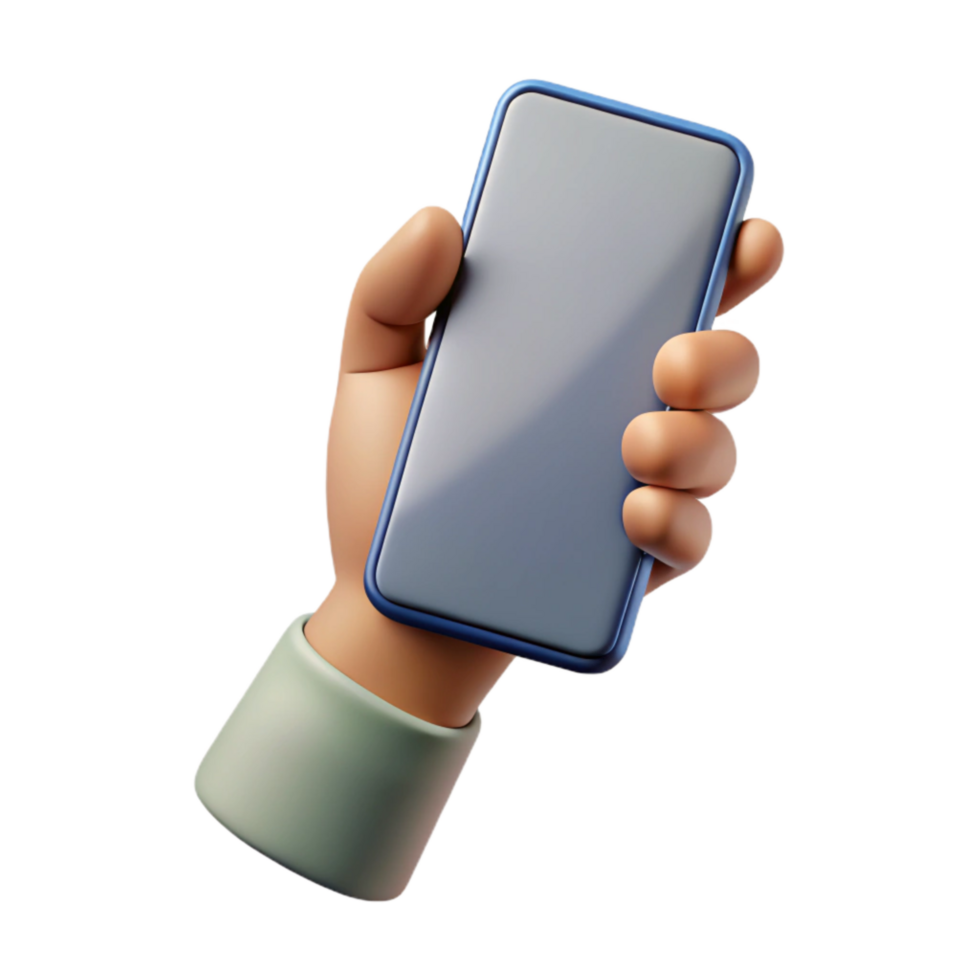 dramatic abstract Realistic Hand Holding Smartphone with Social Media Feed Transparent Background high quality png
