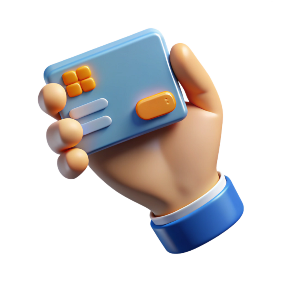 beautiful artistic Realistic Hand Holding Credit Card for Online Shopping Transparent authentic png