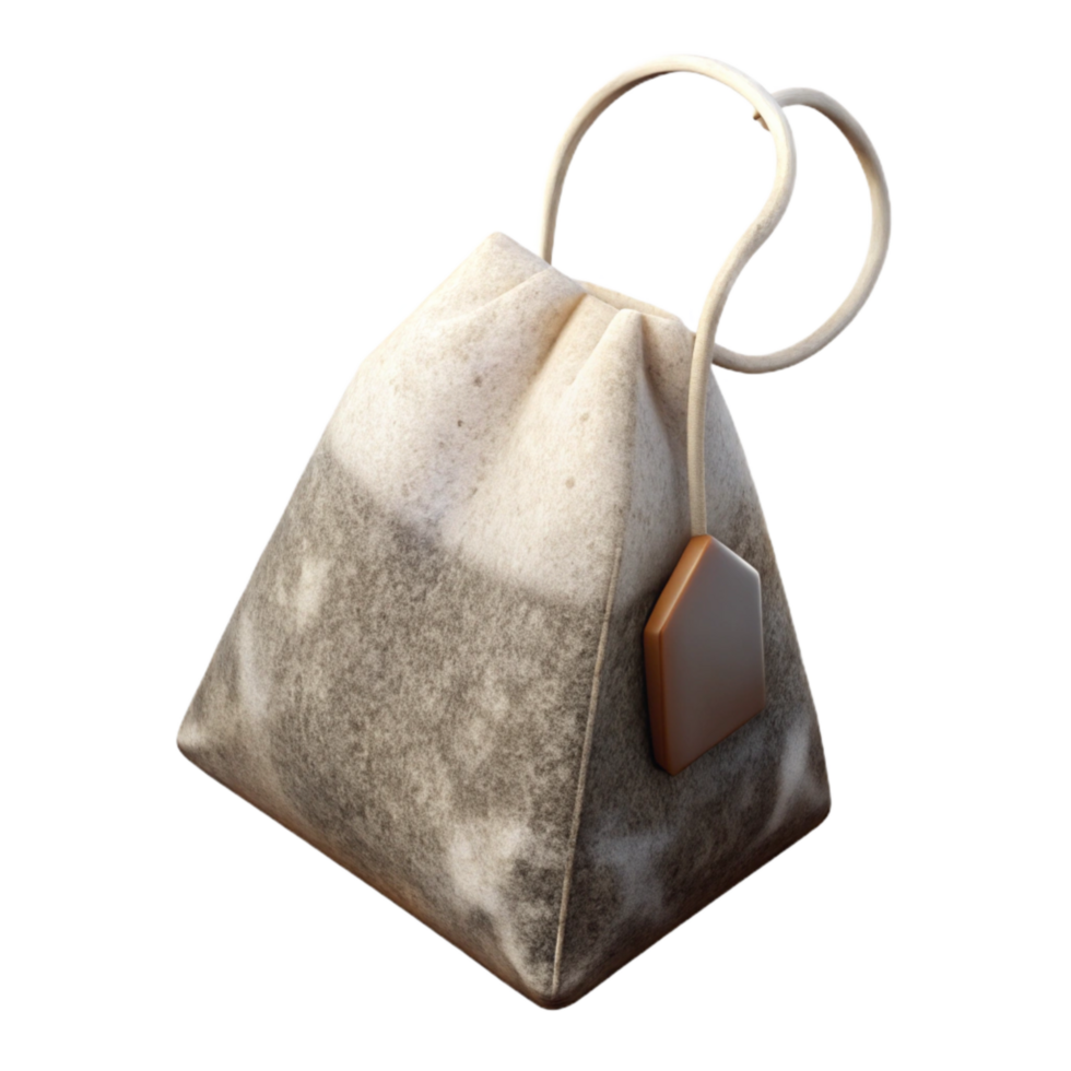 vibrant minimalist Realistic Herbal Tea Bag Isolated on Transparent Background authentic png