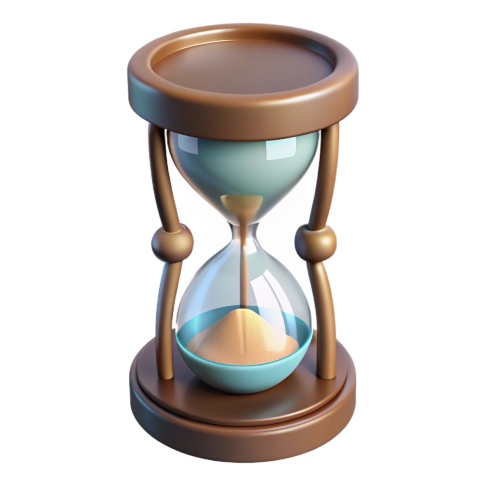 dramatic classic Realistic Hourglass Time Measurement Transparent Background premium png