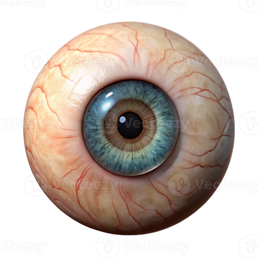 dramatic minimalist Realistic Human Eye Front View Transparent Background high resolution png
