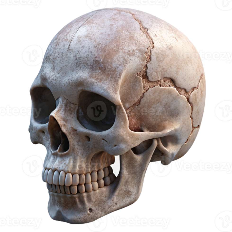 stunning creative Realistic Human Skull Side View Isolated premium png