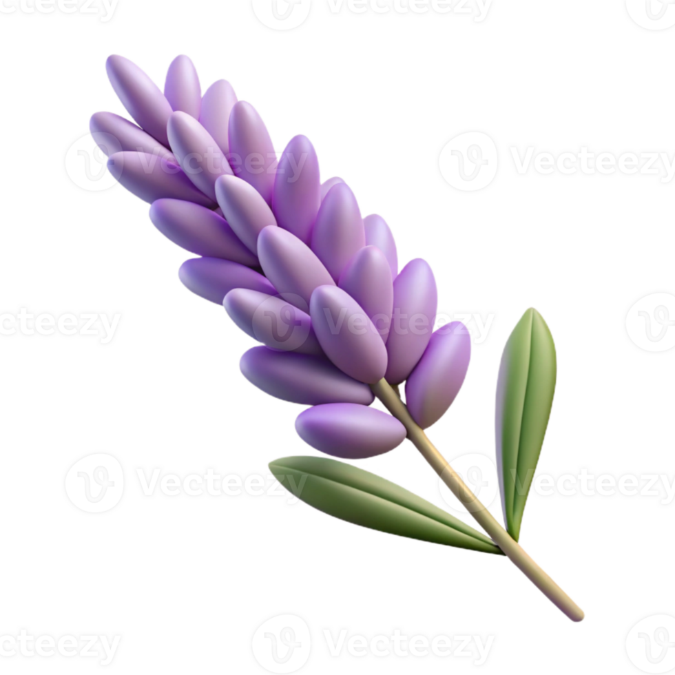impressive artistic Realistic Lavender Sprig Isolated on Transparent Background exclusive png