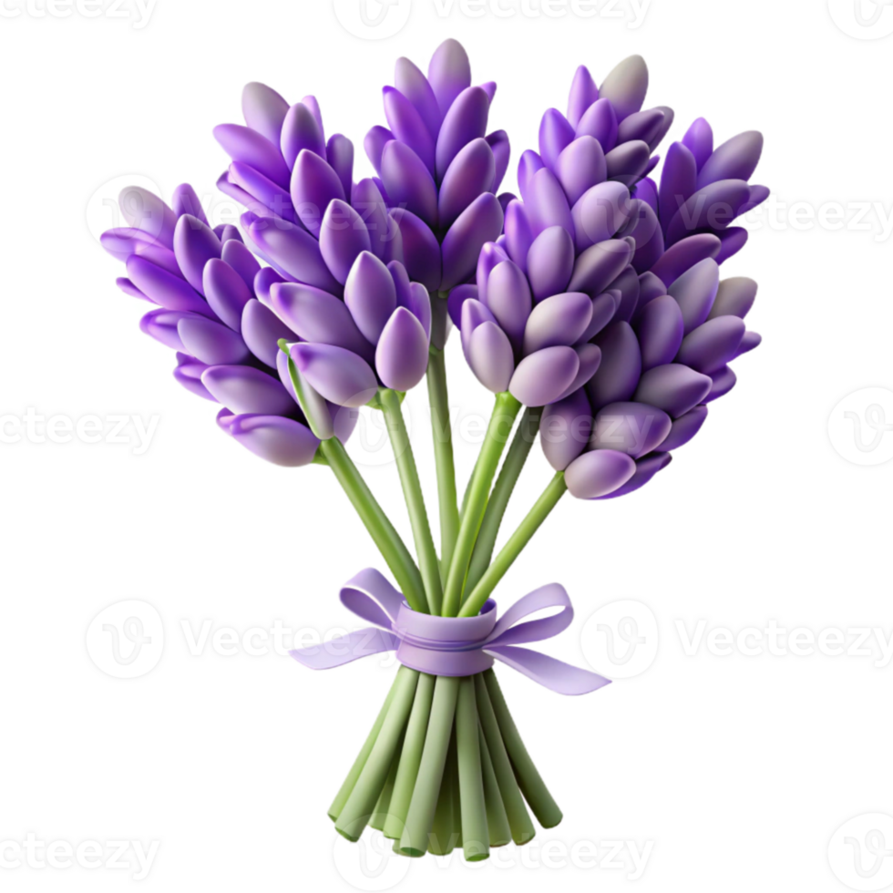 serene classic Realistic Lavender Bouquet Isolated on Transparent Background professional png
