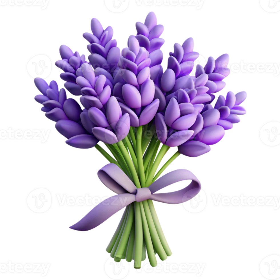dramatic artistic Realistic Lavender Bouquet Isolated on Transparent Background premium png