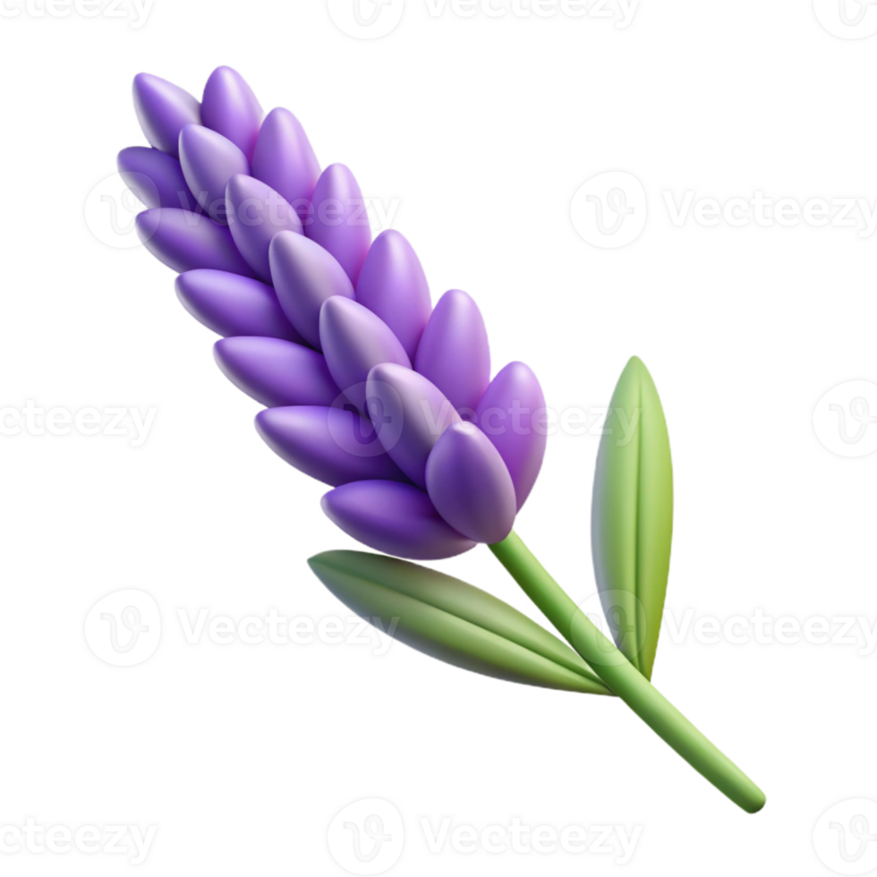 impressive modern Realistic Lavender Sprig Isolated on Transparent Background detailed png
