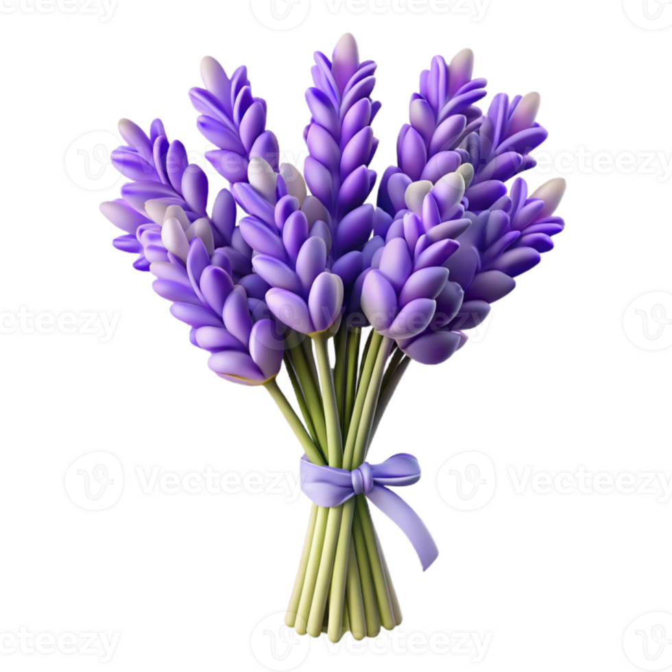 impressive minimalist Realistic Lavender Bouquet Isolated on Transparent Background exclusive png