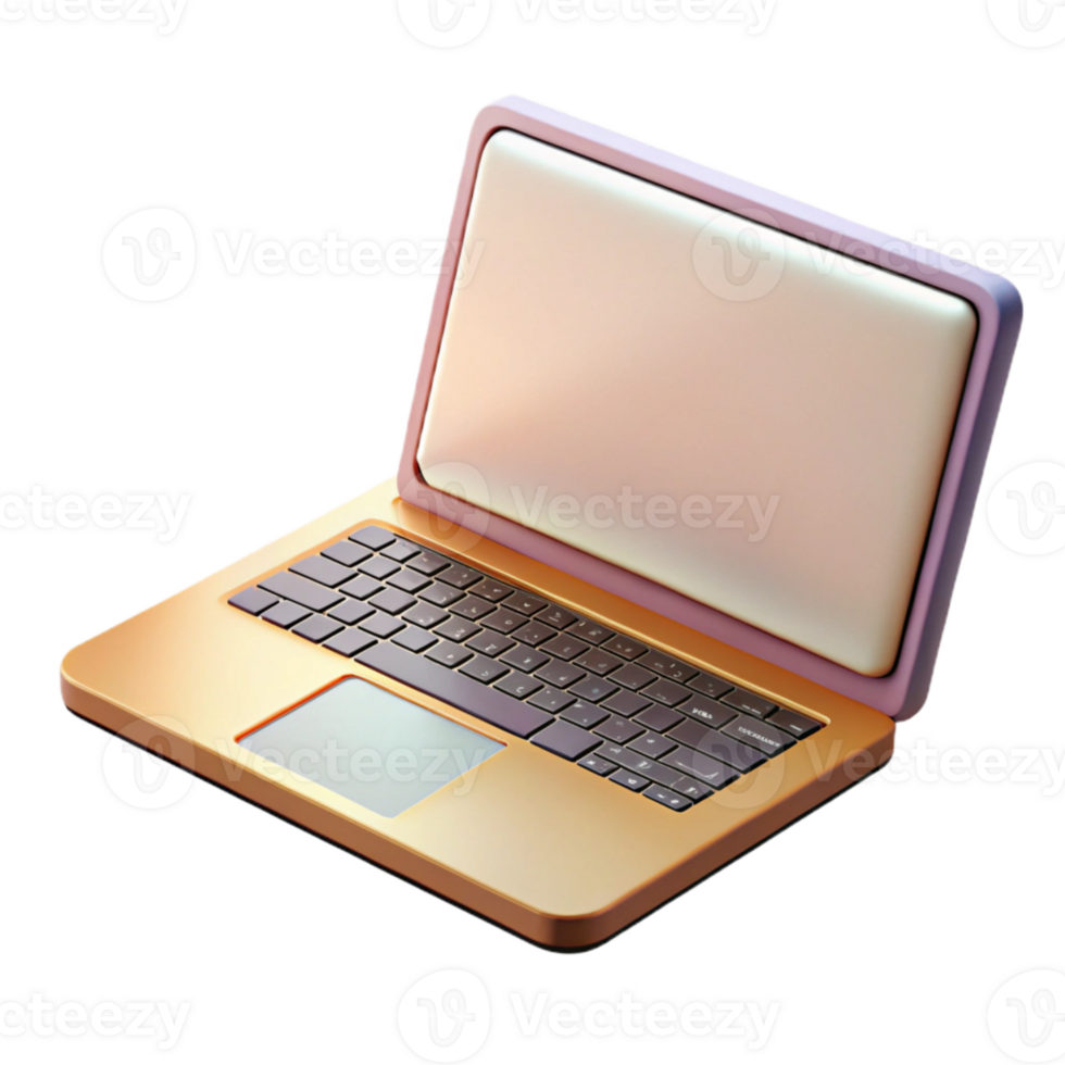 extraordinary rustic Realistic Open Laptop with Blank Screen for Mockup Transparent png