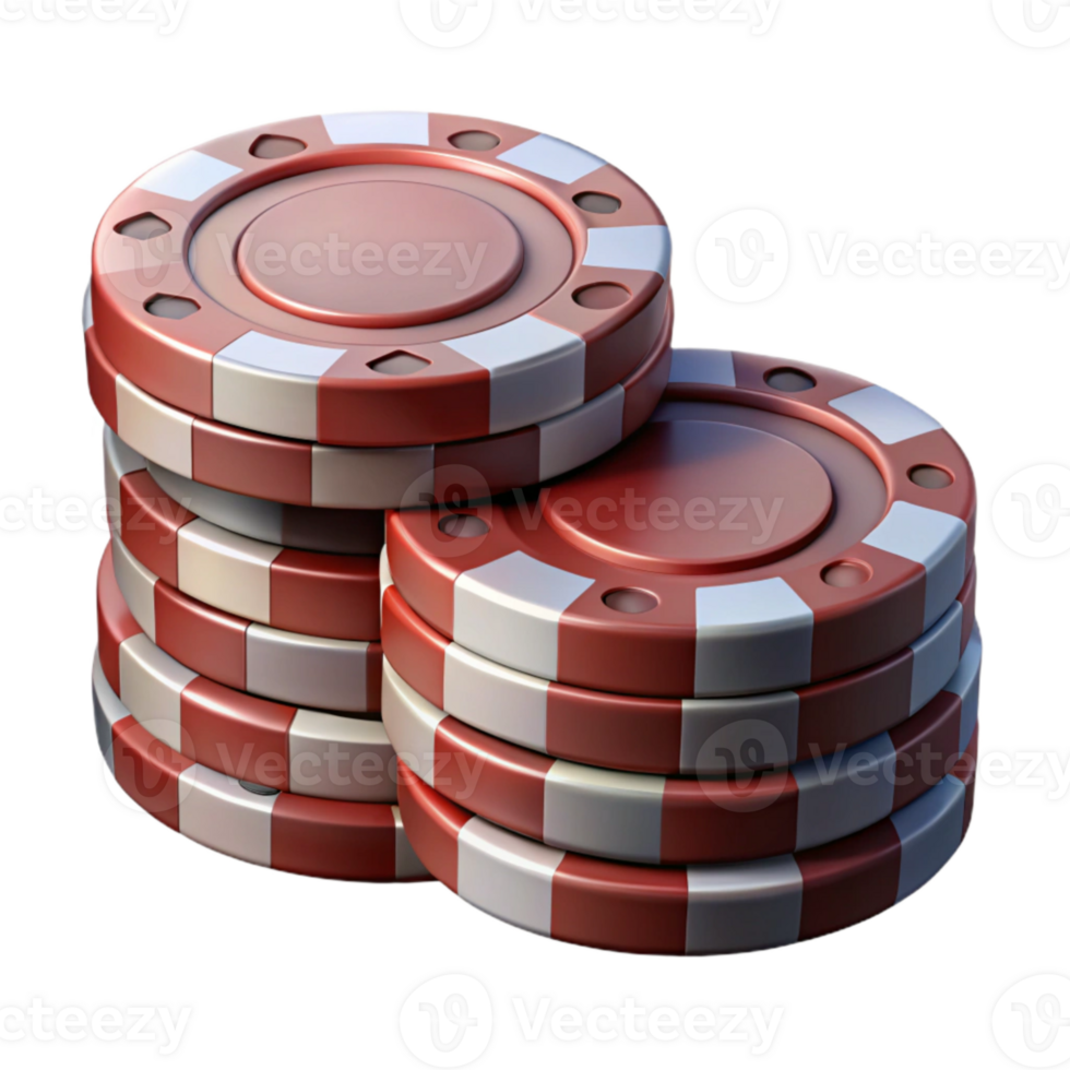 magnificent classic Realistic Poker Chips Stack Transparent Element png