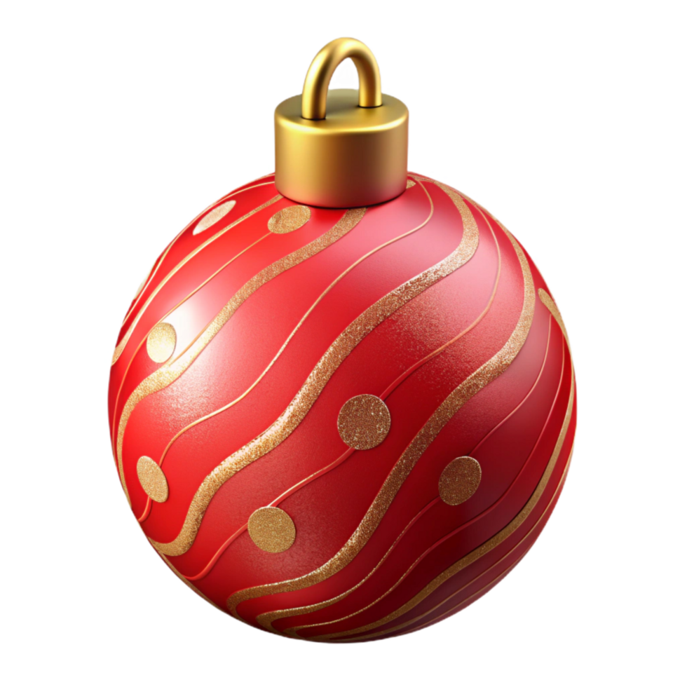 stunning modern Realistic Red Christmas Ornament Isolated detailed png