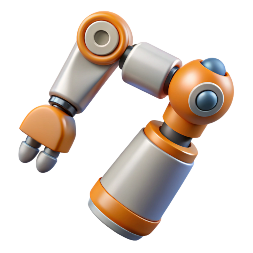 magnificent vintage Realistic Robot Arm Top View Isolated Element original png