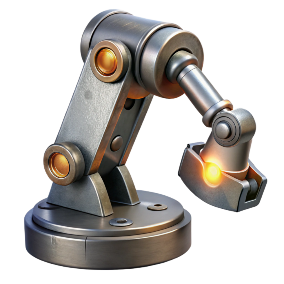 impressive rustic Realistic Robot Arm Welding Metal Cutout detailed png