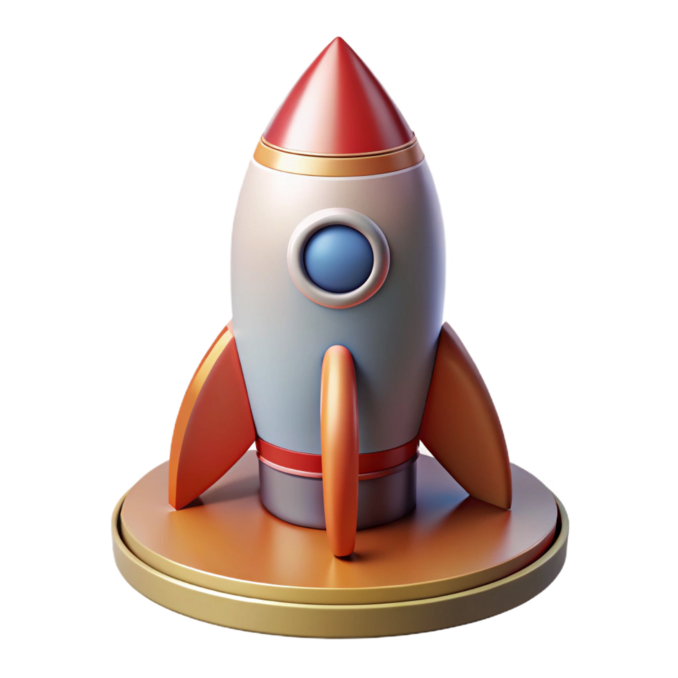 stunning minimalist Realistic Rocket Launch Pad Side View with Transparent Background original png