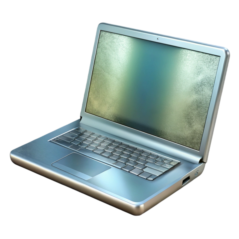 wonderful minimalist Realistic Silver Laptop with Transparent Background authentic png