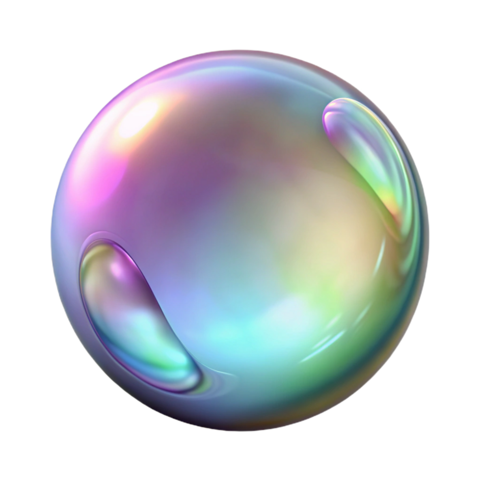 beautiful modern Realistic Soap Bubble Floating Transparent Background png