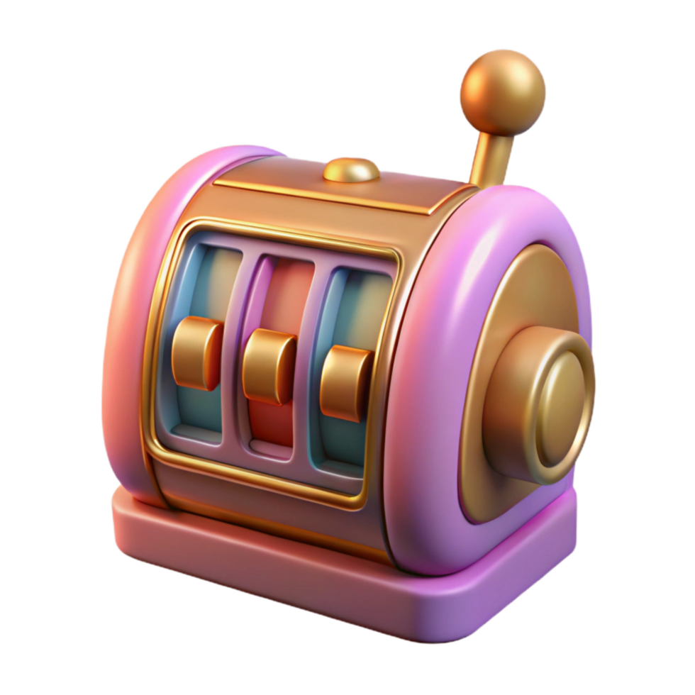 magnificent artistic Realistic Slot Machine Transparent Element premium png