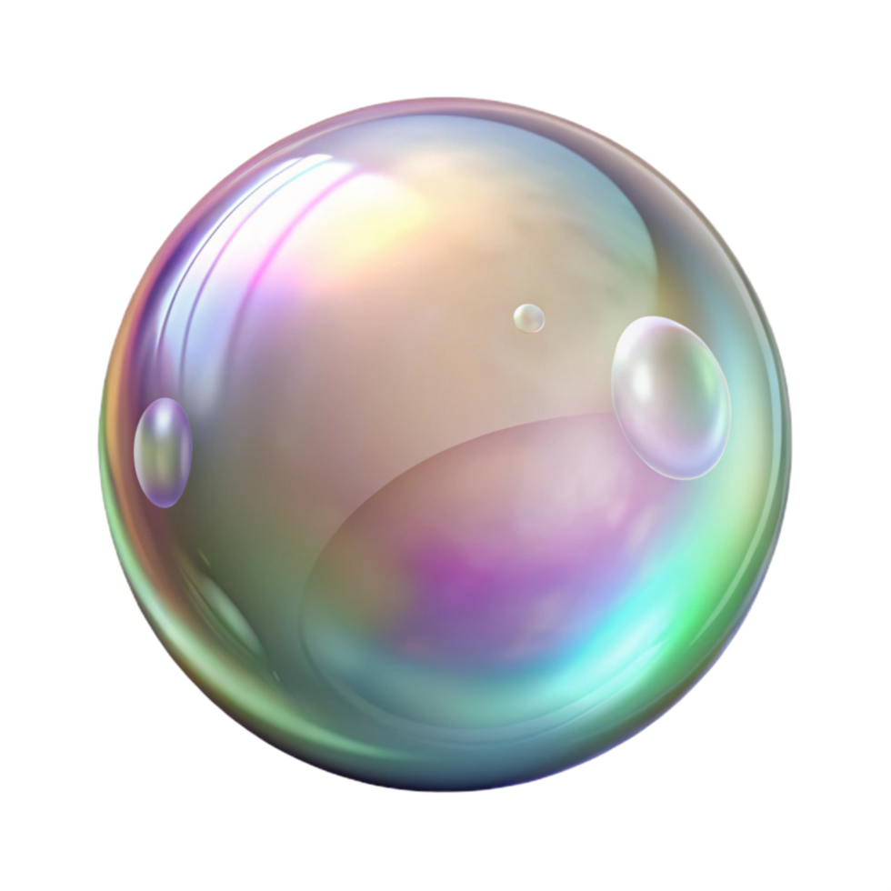 vibrant modern Realistic Soap Bubble Floating Transparent Background detailed png