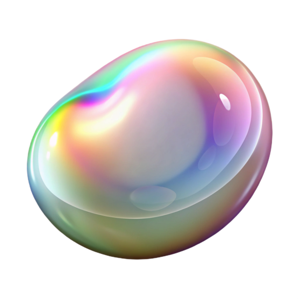 impressive contemporary Realistic Soap Bubble Cutout with Rainbow Colors original png