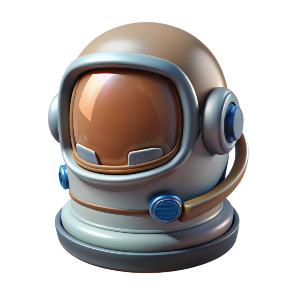 beautiful minimalist Realistic Space Helmet Front View Transparent Background high resolution png