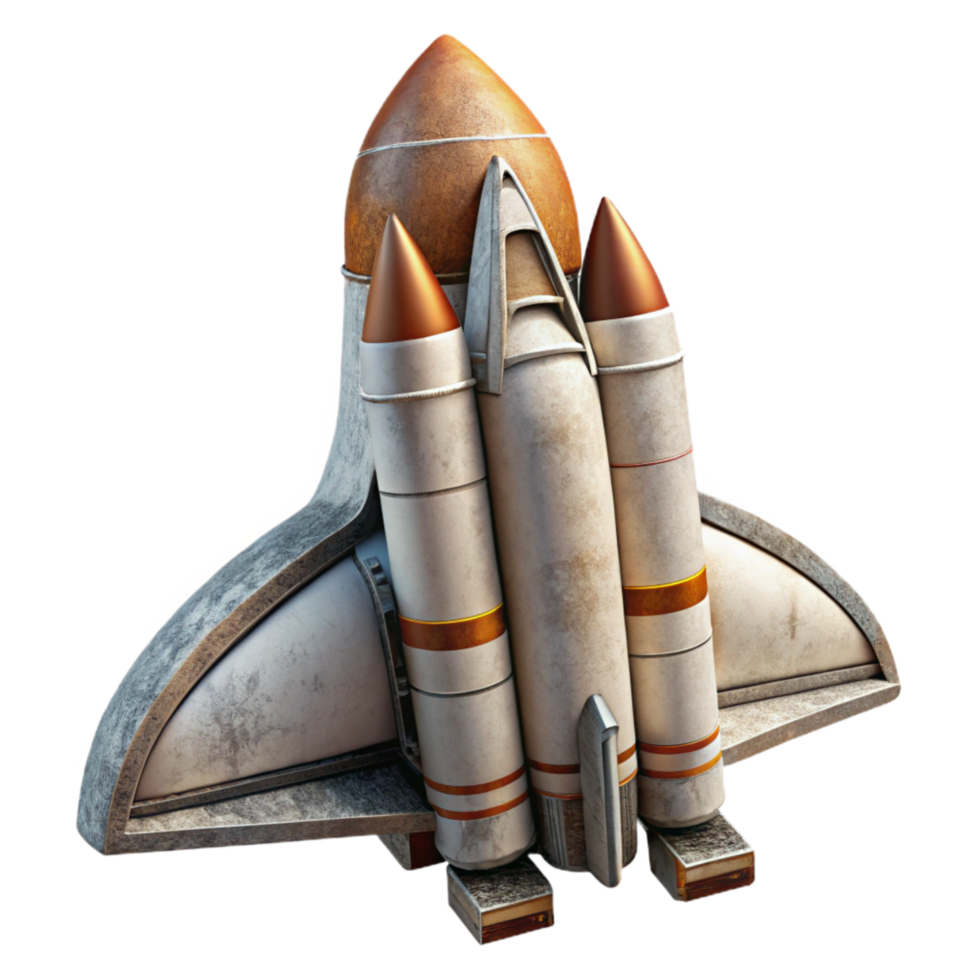 impressive modern Realistic Space Shuttle Side Angle with Transparent Background professional png