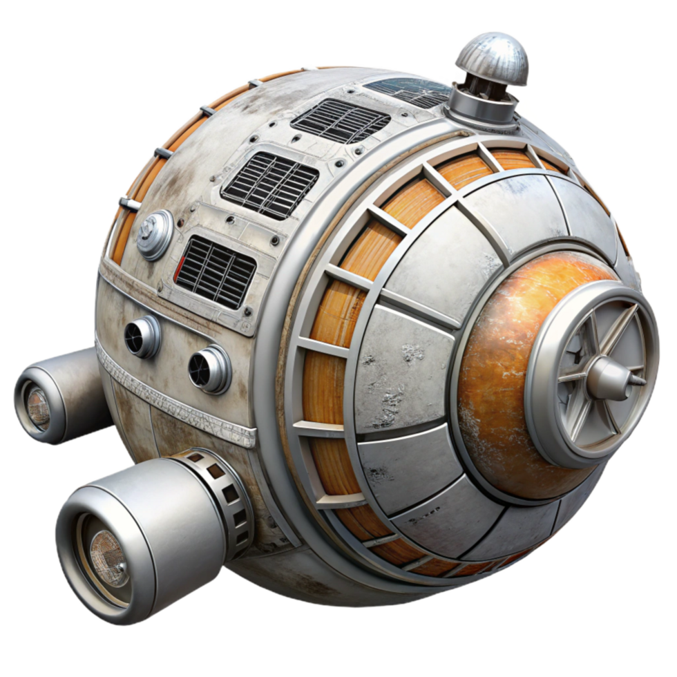serene contemporary Realistic Space Station Side View with Transparent Background genuine png