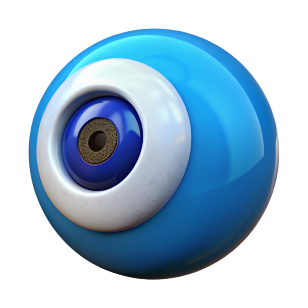 impressive traditional Realistic Turkish Evil Eye Amulet Blue and White Cutout professional png
