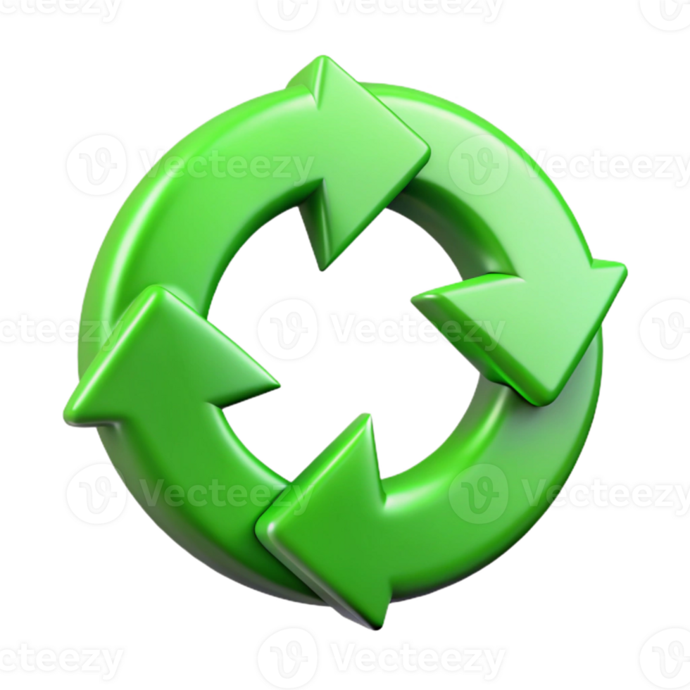 serene traditional Recycle Arrows Green Circular Symbol Isolated high resolution png
