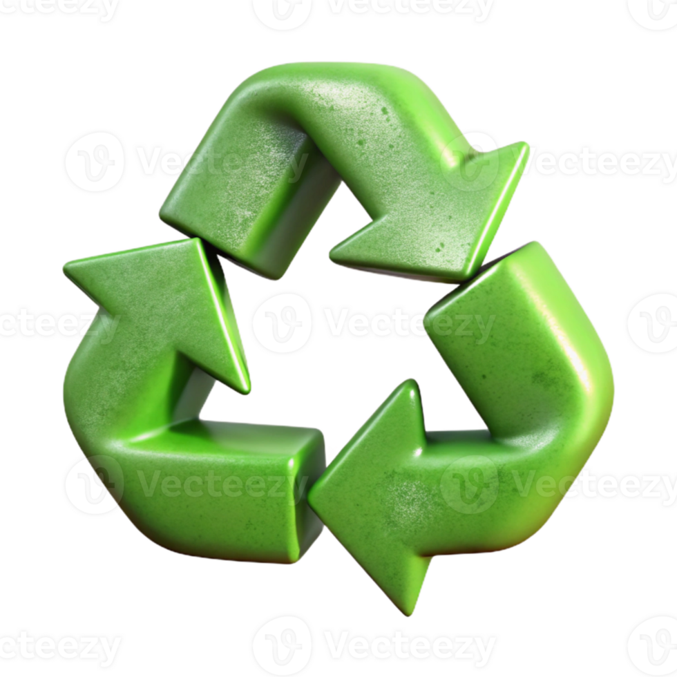 beautiful abstract Recycle Arrows Green Circular Symbol Isolated png